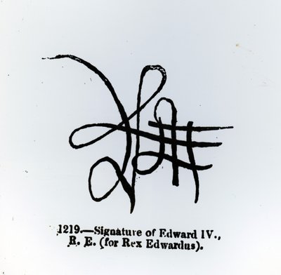 Handtekening van Edward IV (1442-83) door English School